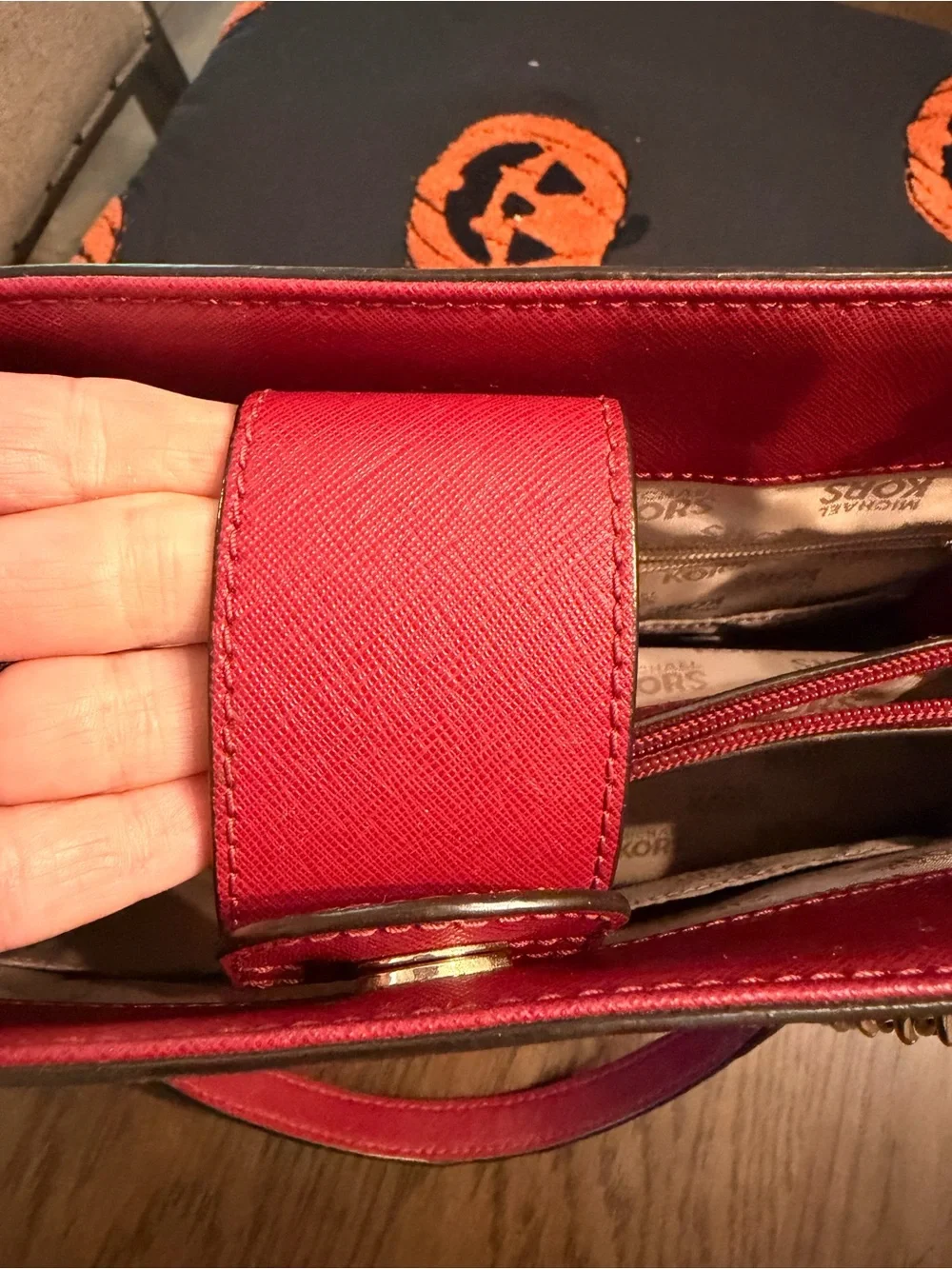 Michael Kors Cherry Susannah Large Saffiano Tote Shoulder Purse